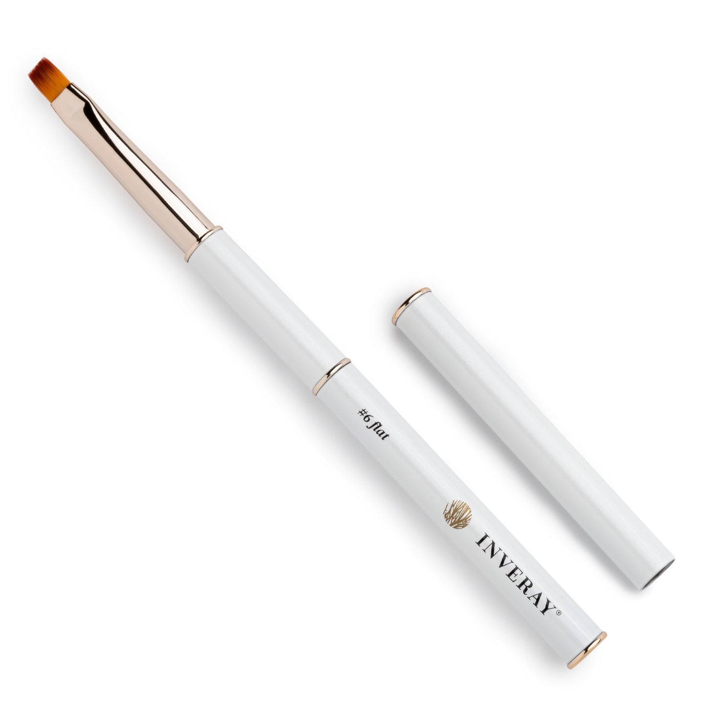 INVERAY Pinceau N°6 Plat Gel Brush Luxury Collection – Pinceau Professionnel Ongles