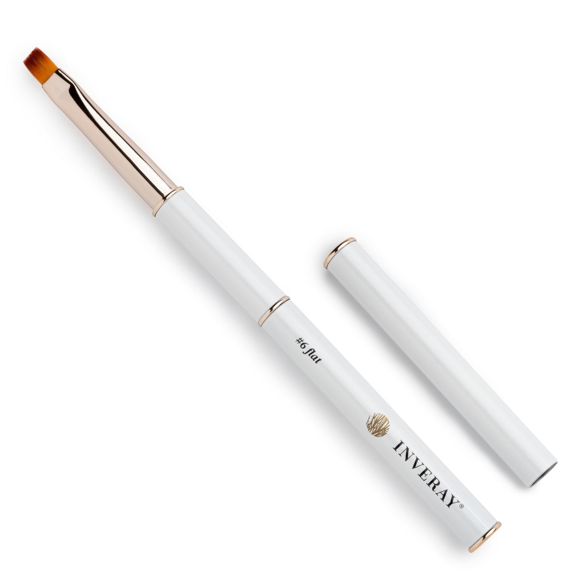 INVERAY Pinceau N°6 Plat Gel Brush Luxury Collection – Pinceau Professionnel Ongles
